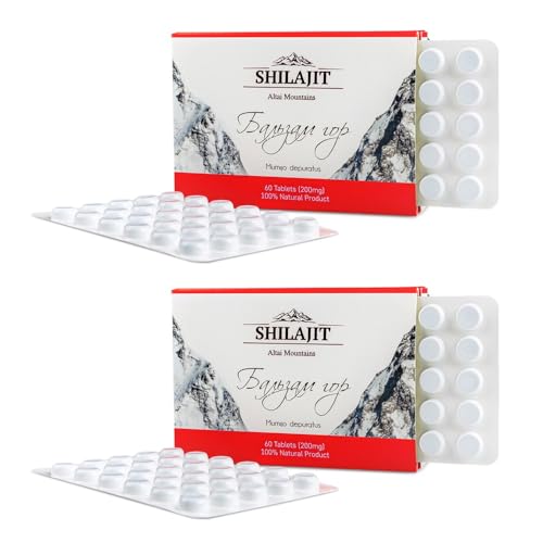 Altai Shilajit 120 Stück "Bergbalsam" (200mg) - Original altai-sibirische 100% reine Fulvinsäure