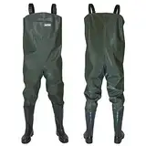 Wathose Herren Anglerhose mit Stiefel Gr 38-47 wasserdichte Watthosen Teich Fischer Watstiefel Hose (45)