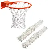 Xchmtech -Basketballnetz, robust, passend für Standard 12 Schlaufen, für drinnen und drauÃŸen, Fitnessgeräte, WeiÃŸ, 2 Stück