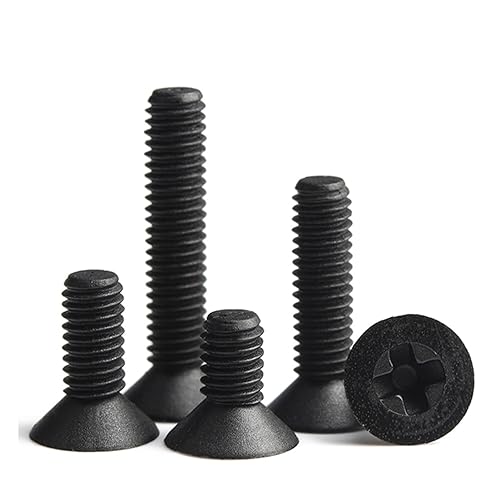 20/50 Stück M2 M2,5 M3 M4 M5 M6 M8 Schwarz/Weiß Nylon Senkkopfschrauben Kunststoff Flachkopfschrauben Länge: 4~40 mm (Color : Black, Size : M2x8 (50pcs))