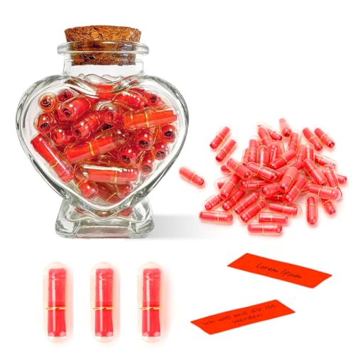 RANJIMA 50 Stück Nachricht Kapsel in Einer Flasche, Lehrer Geschenk Abschiedsgeschenk für Erzieher Kollegen, DIY Jahrestag Geschenk für Ihn und Sie, Personalisierte Geschenke für Freundin, Freund