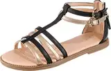 Geox Madchen J Sandal Karly Girl Sandalen,BLACK/PLATINUM,35 EU