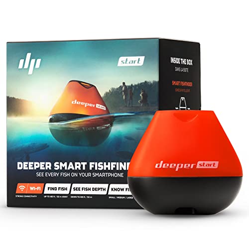 Deeper Start Smart Fischfinder Echolot auswerfbar - Tragbares Sonar für das Angeln vom Steg oder Ufer | Angelzubehör Gadget mit Kostenloser App