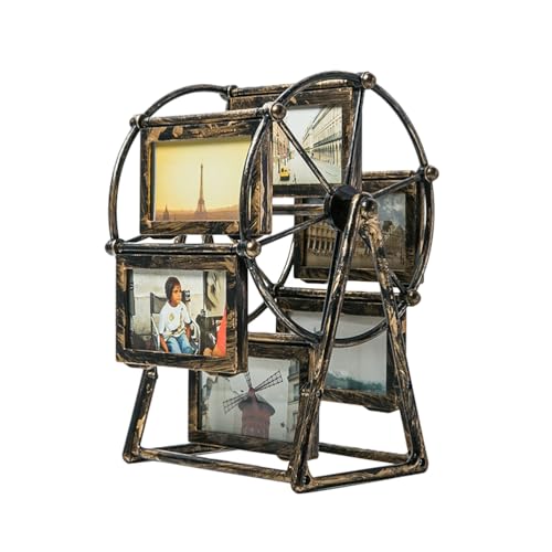 Garneck Rotierender Riesenrad Bilderrahmen Schreibtischtisch- Top- Vintage- Foto- Frames Personalisierte Familien- Fotorahmen Shows für Home Weihnachten Geburtstagsgeschenke