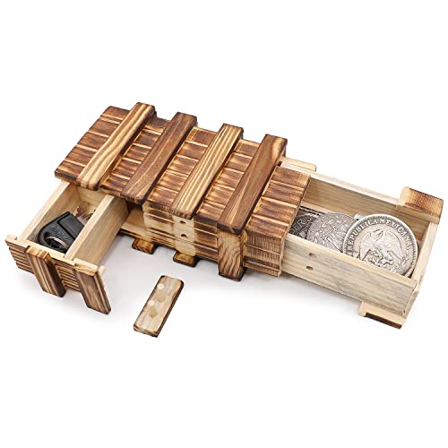 LEUOVE Magische Rätselbox Verpackung Geldgeschenke Geschenkbox Knifflige Puzzlebox Holzkiste Geldverschenken