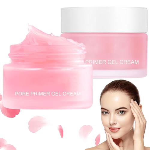 Pore Primer Gel Cream, 2 Stück Porenfüllende Gel Creme, Poren Grundierung Gel Creme, Make-Up Basis Gel Cream, Invisible Pore Face Gleichmäßiger Hautton Primer Gel Creme für Alle Hauttypen