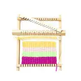 Holz Handstrickmaschine,Holz Webrahmen,Kinder Webrahmen, Holzwebstuhl DIY Webstuhl Kinder Kinder Holzspielzeug Weben für Kinder Set Mini Holz Loom Kit DIY Weaving Toy Loom (2#)