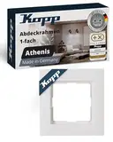 Kopp ATHENIS 1-fach Abdeckrahmen in Rein-Weiß - 86 x 86 x 9,5 mm - Rahmen für Steckdosen & Schalter - Eleganter Steckdosenrahmen aus Kunststoff - Hochwertiger Lichtschalter-Rahmen