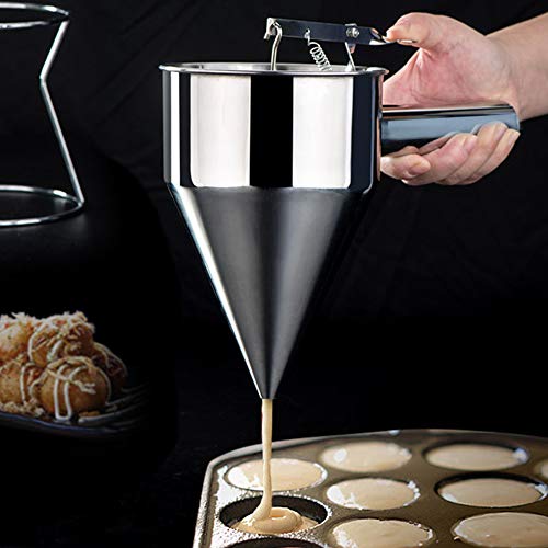 YUNYODA Edelstahl-Backtrichter,professionelle Kuchen-Desserts,die Trichter-Pfannkuchen-Waffel-Batter-Spender herstellen,Takoyaki Machine Octopus Balls Maker für die Verwendung in der Küchenbäckerei