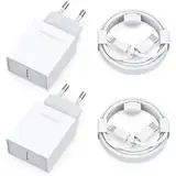 25W Schnellladegerät und Ladekabel für iPhone 14/14 Plus/14 Pro/14 Pro Max/13 12 11 SE, 4-Pack USB C Ladegerät 2M Schnellladekabel Stecker Netzteil Power Adapter Ladestecker Netzstecker