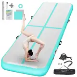 FBSPORT Airtrack Matte, 20cm Hoch Verdicken 5M Tumbling Matte,Gymnastikmatte mit Luftpumpe,Trainingsmatte mit Tragetasche,Turnmatte für Zuhause, Outdoor,Yoga