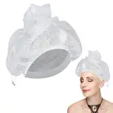 KERANEET Trockenhauben für Haare Föhnhaube Locken Haarnetz zum Föhnen Net Plopping Cap für Lockiges Haar Netz Plopping Haube Net Plopping Bonnet Haarwickel Zum Trocknen Für Frauen Mädchen