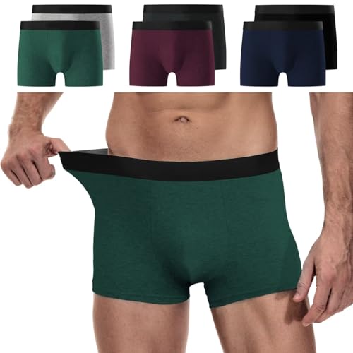 YouShow Boxershorts Herren 6 Pack Baumwolle Unterhosen Männer Ohne Kratzenden Zettel Retroshorts Unterwäsche Boxer Mehrfarbig XL