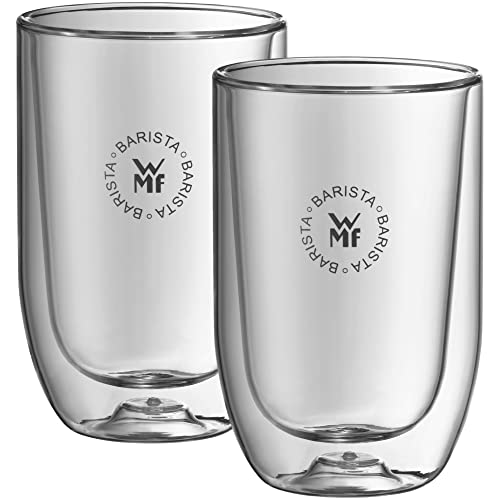 WMF Barista Gläser Set 2-teilig, zwei Latte Macchiato Gläser doppelwandig 280ml, Glas, doppelwandige Kaffeegläser, Kaffeebecher, doppelwandig, hitzebeständig spülmaschinengeeignet