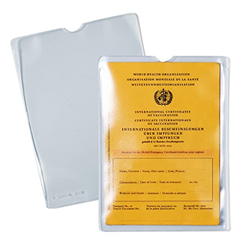 HERMA 1332 Ausweishülle transparent, 10 Stück, Impfpass Hülle für alten Impfausweis Impfbuch, Ausweishalter zum Schutz für Sparbücher Dokumente im DIN A6 Format, Plastik Kartenhüllen Schutzhüllen Set