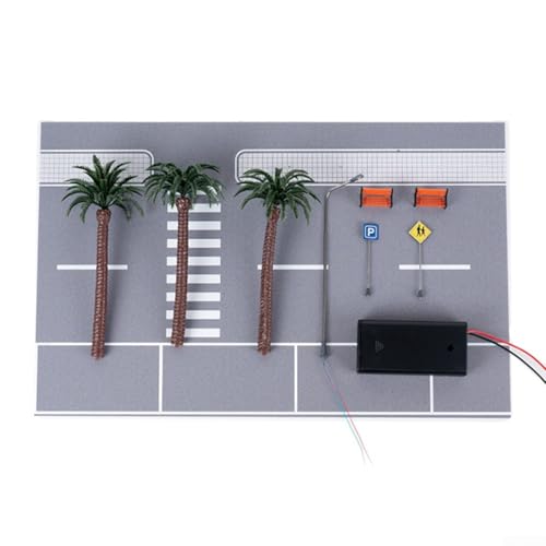 Kinoerlebnis: Detailliertes Stadtstraßen-Diorama mit einem atemberaubenden Parkplatzmodell im Maßstab 1:64, beleuchtet von LEDs