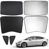 L&U Auto-Schiebedach UV-Strahlen Schutz Fenster-Farbton für Tesla Model 3, Covered Halb hinten Sonnenschutz Typen mit kostenlosen UV und Wärmeisolierung Film