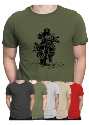 1250 GS Fans Adventure GSA Motorcycle R1200GSA T-Shirt R 1250GS Biker Man Tshirt Motorrad (DE/NL/SE/PL, Alphanumerisch, L, Regular, Regular, Sand)
