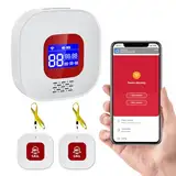 eMylo Senioren Notruf, Hausnotruf, Notrufknopf für Senioren, WiFi Senioren Notruf Empfänger*1+Ruftaste*2, Kompatibel mit Tuya Smart/Smart Life/Alexa (Unterstützt Wi-Fi 2.4GHz)