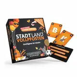 Stadt Land Vollpfosten Kartenspiel für Familien - Classic Edition | Gesellschaftsspiel für Erwachsene und Kinder ab 12 Jahren & 200 Kategorien für 3-6 Spieler | Stadt Land Fluss Reisespiel Wortspiel