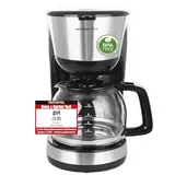 Emerio CME-122933, Filter Kaffeemaschine, 1.25l für bis zu 10 Tassen frischen Kaffee, herausnehmbarer Permanent-Filter, Anti-Tropf-Funktion, Kaffeekanne aus Glas, Auto-Off, 1000 Watt, schwarz/silber