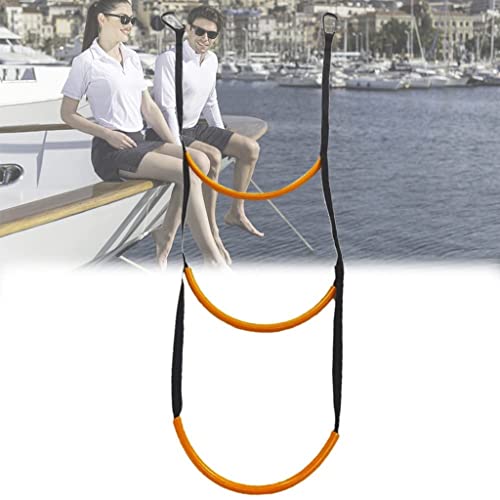 Strickleiter für Fischerboote, Schlauchbootleiter, Boots-Strickleiter Verlängerungshilfe für Schlauchboote Kajak-4-Stufen-Seilbootsleitern