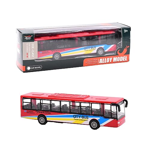 ZaMoux Bus Spielzeugauto, Bus Spielzeug, Vielseitig einsetzbar, Bus Automodell, Spielzeug Bus für Kinder Geschenk Spielzeug Autobus - Rot