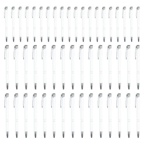 Kugelschreiber, einfach zu schreiben, 50 Metall -Kugelschiffe - Design mit Silberclip, Dokumenterstellung, Schreibwarenset, Bürogebrauch, multifunktionales Silber -Design, multifunktionales Schreibins