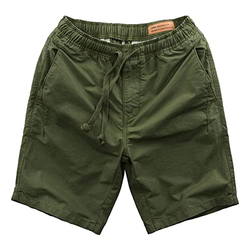 Männer Kurz Cargohosen Shorts Sommer Herrenmode Sport Cargohose Gerades Bein Lose Shorts Strandhose Herren Short Lockere Laufshorts Herren Kurz (Army Green, L)