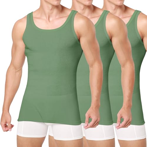 Unterhemd Herren 3/5er Pack Tank Top Baumwolle Männer Schwarz Weiss Mehrfarbig