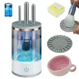 IUHFSIFS Upgrade Pinselreiniger Make Up Gray-aufladbar 【Revolutionäres Motor-Upgrade】【Benutzerfreundliche Handhabung】Pinselreiniger Make Up Elektrisch, Leicht Zu Edienen Make Up Brush Cleaner