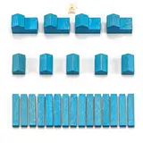 Waldfelsen® Hozfiguren: 4 Städte, 5 Siedlungen und 15 Straßen geeignet für Die Siedler (Farbe: Himmelblau)