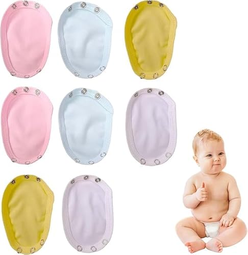 8 Stück Bodyverlängerung Baby Body Verlängerung Druckknopf Baby Body Verlängerung für Babybodys Windelnmit Verstellbarem Extender Strampler Weste Baumwollstoff für Baby Bodies