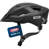 ABUS Stadthelm Aduro 2.0 - Allround-Fahrradhelm mit Licht - in sportivem Design für den Stadtverkehr - für Damen und Herren - Schwarz Matt, Größe L