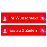 Hinweis Schild Saugnapfschild Wunschtext Gravur Rot Kunststoff 200x50mm (IHR WUNSCHTEXT)