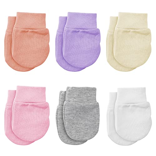 Yolev 6 Paar Neugeborene Handschuhe Baumwolle Winterhandschuhe Baby Fäustlinge für 0-6 Monate Baby Jungen und Mädchen