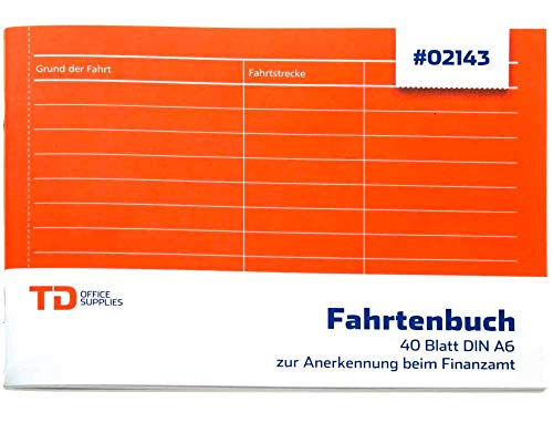 10 Fahrtenbücher A6-Quer 40 Blatt vom Finanzamt anerkannt