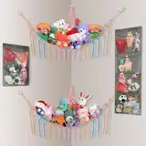 4er-Pack Kuscheltier Stofftier Aufbewahrung Netz für Kinderzimmer, Plüschtier Aufbewahrung. Netz – Tür-Organizer + kreatives Raumdesign für Ein warmes und ordentliches Zuhause