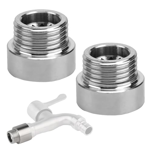 2 Stück HahnverläNgerung 1/2 Zoll HahnverläNgerung Wasserhahn Fitting Edelstahl 1/2 Zoll VerläNgerung für WasserhäHne Eckventile DuschköPfe GewindeverläNgerung Wasseranschluss (Verlängerung 1 cm)