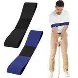 FUIPVGI 2 Stück Golf Schwungtrainer für die Arme, Schwingenkorretierung Trainingshilfe, Swing Trainer Handgelenk, Arm Corrector Golfschwung, Übungshilfe für Alle Golfer (Schwarz, Blau)