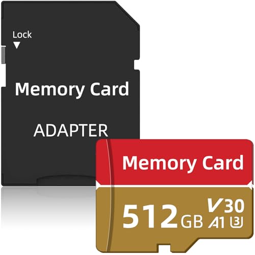 senmanber Speicherkarte 512 GB Hohe Geschwindigkeit TF Karte Mini Memory Card mit Adapter High Speed Speicherkarten für Dashcam/Computer/Smartphone/Actionkamera/Tablet (512GB)