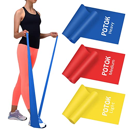 Widerstandsbänder 3er-Set Fitnessbänder mit 3 Widerstandsstufen, Resistance Bands Gymnastikbänder mit Tragetasche Ideal für Yoga, Pilates