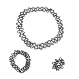 XPEX 3 Stück Tattoo-Halsketten-Set für Mädchen, modisches Stretch-Spitzen-Halsband, Gothic-Elastik-Kragen-Schmuck-Set für Frauen, Teenager-Mädchen Geburtstag Tüten Kinder Füllung