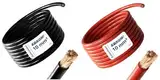 EBROM - 3 Meter Batteriekabel - rot und schwarz - Pluskabel und Massekabel - 10mm2 | 10 mm² | 10 mm2 - Vollkupfer 99,9% OFC Kupfer Stromkabel - Ihre Länge: je 3 Meter