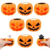 Cadimus 6 Stück Kürbis Squeeze Spielzeug，Halloween Kürbis Geist Spielzeug，Halloween Aanti Stress Spielzeug，kürbis Squeeze Toy，Halloween Kürbis Spielzeug Geschenke für Erwachsene und Kinder