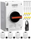 CNLonQcom DC Trennschalter PV Anlage 32A 1200V DIY 2 String oder 1 String Leitungsschutzschalter Mit IP66 Wasserdicht Anschlusskasten M20 Anschluss Für Solar