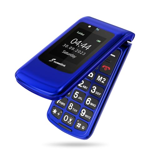 SweetLink F2 Klapphandy Seniorenhandy ohne Vertrag, Senioren Handy Große Tasten, Dual SIM GSM Flip Mobiltelefon Handy mit SOS Notruftaste, FM Radio, 2.4 Zoll Display Handy für Senioren.