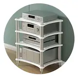 Lautsprecherständer 1/2/3/4-Schicht-HIFI-Audioschrank Audio-Video-Komponenten Stereoanlagen Spielkonsolen Streaming-Geräte Schrank-Audio-Rack Mit Stoßdämpfenden Füßen ( Color : Weiß , S : 60*48*85cm(4