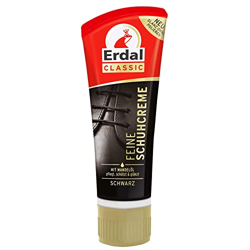 Erdal Classic Feine Schuhcreme, Tube mit pflegenden Ölen, pflegt, schützt & frischt die Farbe auf, 1er Pack, 1 x 75 ml, Schwarz