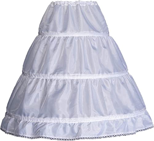 Aibaowedding Reifrock Mädchen Petticoat 3 Creolen Petticoat Reifrock Full Slip Blumenmädchen Krinoline Rock(Weiß,2-6 Jahre)